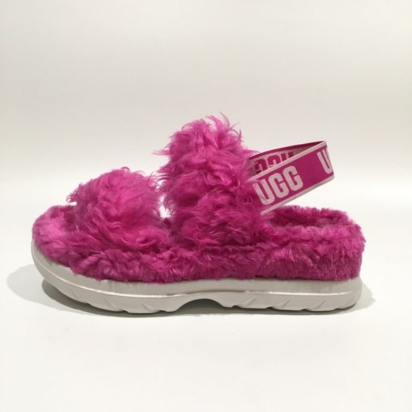 UGG Fluff Sugar Slingback Sandal Slipper -Dragon Fruit Pink -Women’s US 9 -NEW - Picture 1 of 5